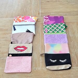 Lot of 10 Cosmetic Make-Up Bags 9 IPSY/ 1 CLINIQUE NEW